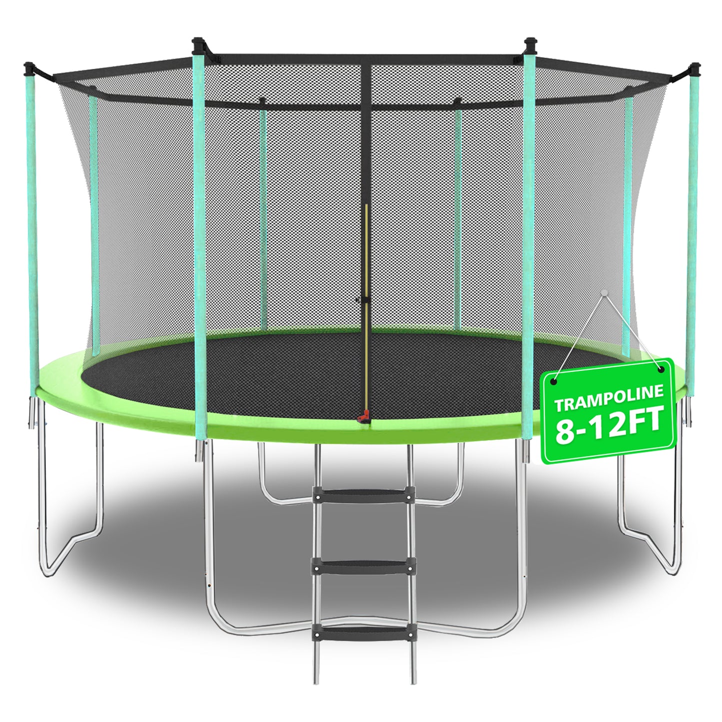 12ft Green Outdoor Toddler Trampoline with Enclosure Safety