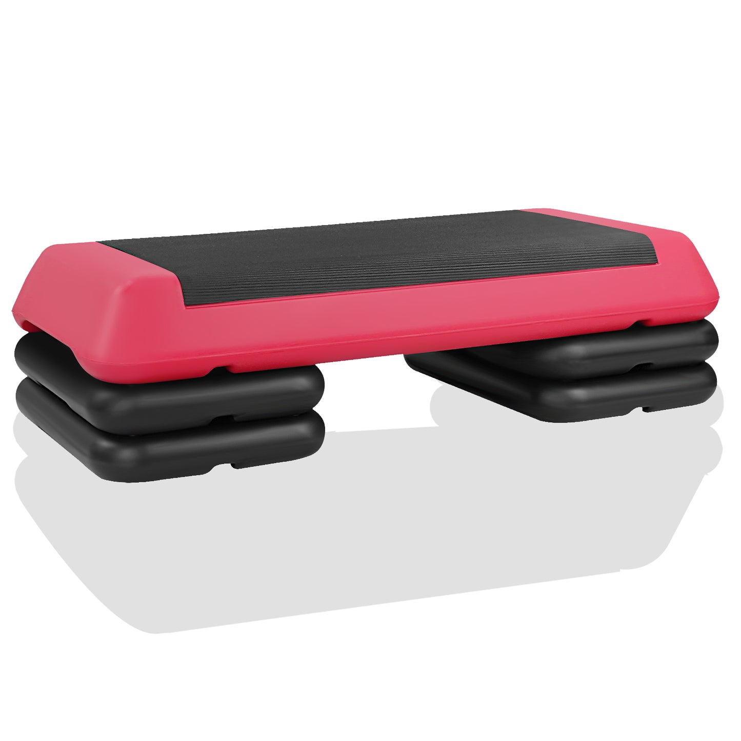 The Red Aerobic Step Platform with 4 Risers Adjustable