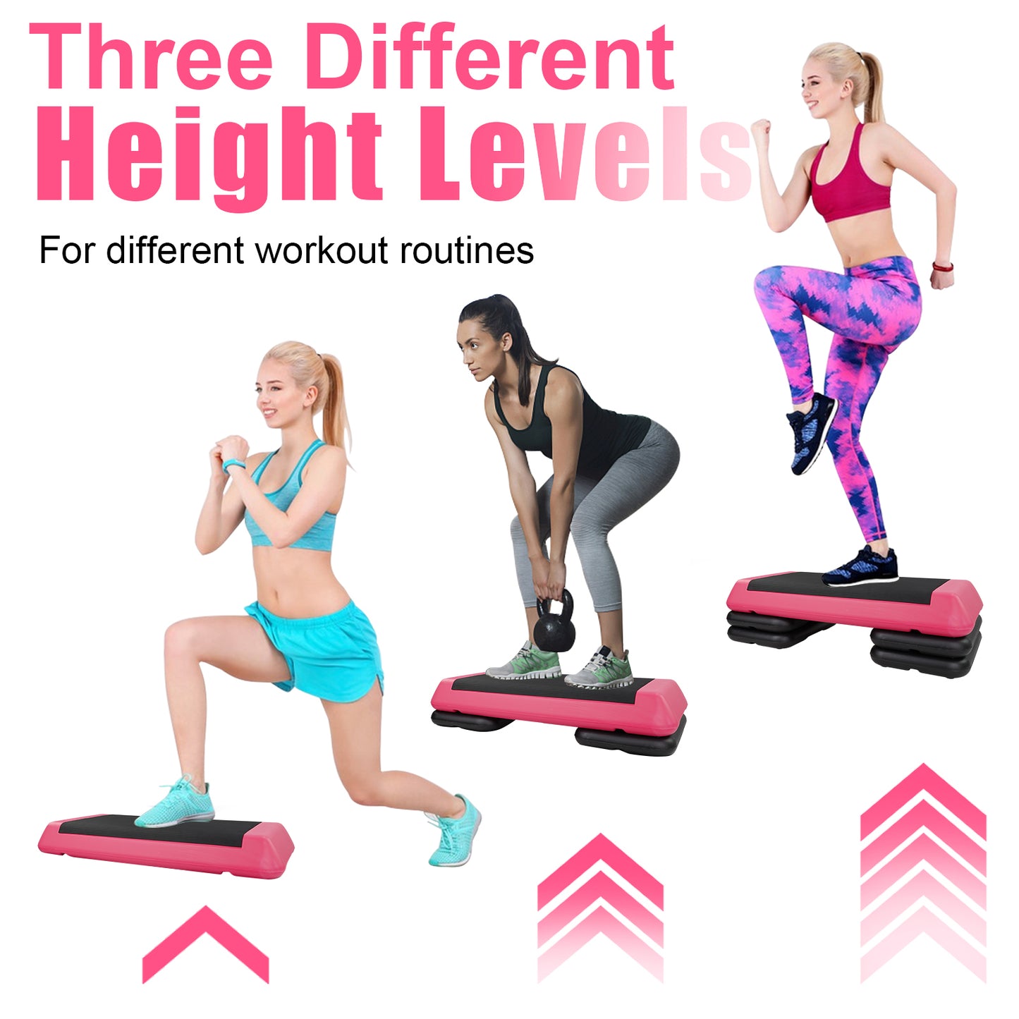 The Red Aerobic Step Platform with 4 Risers Adjustable