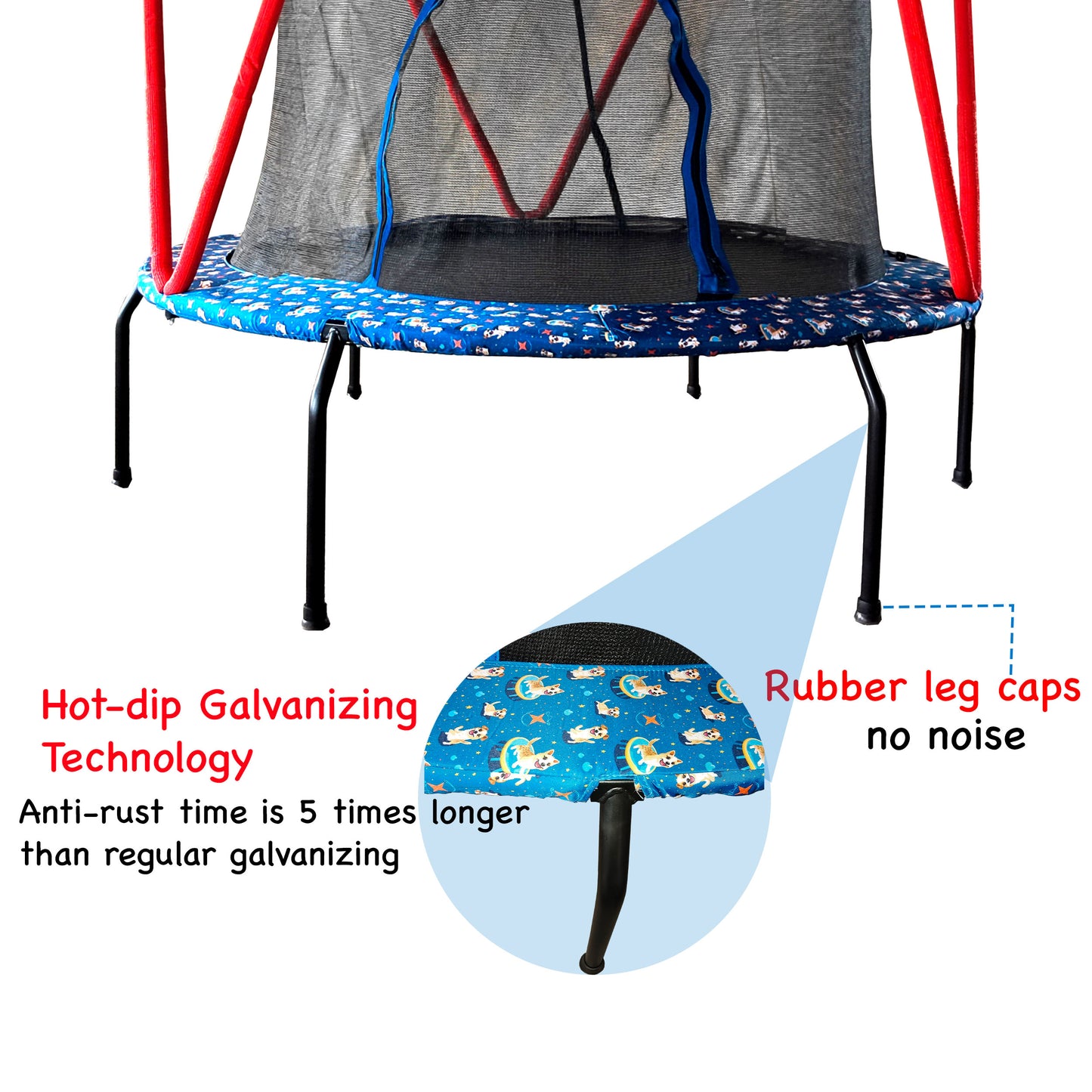 66'' Trampoline for Kids Toddler Indoor Outdoor Small Trampolines for Baby with heighten net No-Gap Design for Kids